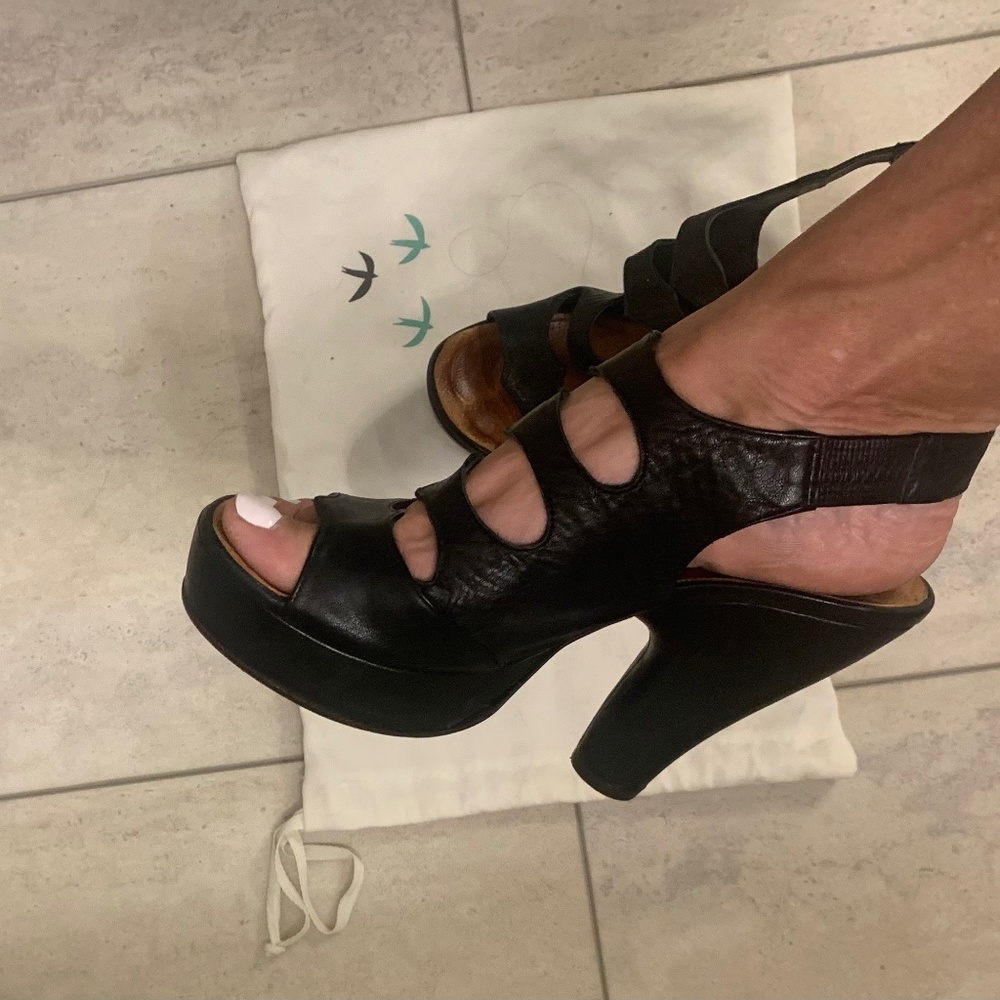 Chie Mihara Voy all leather platform shoes - with box & bag